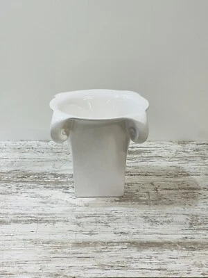 Jarrón blanco raro Maroeska Metz 7 1,2"" H X 10"" leer descripción Foto 1 de 4