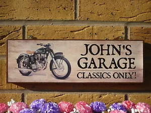 GARTENSCHILD GARAGENSCHILD ALTE MOTORRÄDER SCHILD ROYAL ENFIELD NORTON SCHILD GESCHENKE - Bild 1 von 37