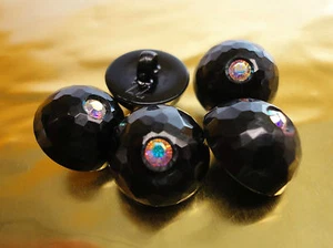 5 x wunderschöner Knopf Ø 14 mm mit Swarovski Crystal Aurore Boreale PP24  C7 - Bild 1 von 1