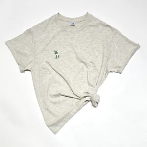 Unisex Mercerized Cotton 100% Korea Wildflowers Beige Gray Shot Sleeve T-Shirt - Picture 1 of 14