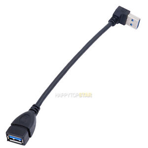 7 inch 18cm SuperSpeed USB 3.0 A Male to A Female Black Adown Changer Cable Down