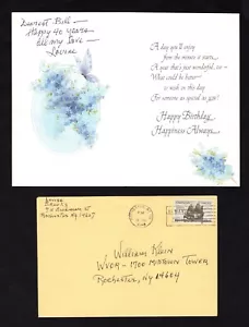 RARE VINTAGE ORIGINAL LOUISE BROOKS HAND SIGNED BIRTHDAY CARD STAMPED ENVELOPE - Picture 1 of 12