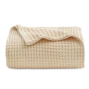 Bedsure 100% Cotton Blankets Twin XL Size for Bed - 405GSM Waffle Weave Blankets - Picture 1 of 7