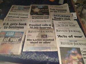 9/11 Terrorist Attacks Newspapers USA today Las Vegas Sun Review Journal Lot 15