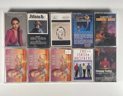 Vintage Cassette Tapes Lot Of 10 Classic Country George Jones Willie Nelson — 第 1/4 张图片