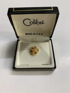 Colibri Tie Clasp Gold Tone Men’s Made In The U.S. A. - Picture 1 of 14