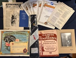 RARE VINTAGE SONS OF TEMPERANCE COLLECTION BOOKS RULES TIE CERTIFICATES PHOTO - Picture 1 of 4