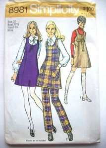 70's pantsuit tunic jumper pants pattern 8981 size 10 - Picture 1 of 2