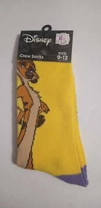 LION KING TIMON Pair CREW CUT SOCKS Men's 9-13 Disney The Rev's - Picture 1 of 24