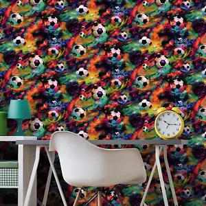 Football Galaxy Wallpaper Playroom Bedroom Kids Teens Holden 13780 Multi - Picture 1 of 5