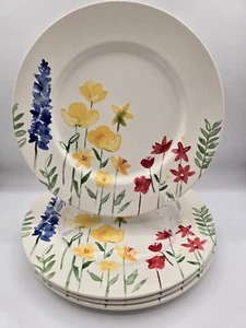 Royal Stafford Spring Floral Dinner Plates Set of 4 Scattered Watercolor Flower - Picture 1 of 4