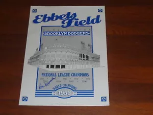 1955 BROOKLYN DODGERS SIGNED DON NEWCOMBE POSTER - Picture 1 of 1
