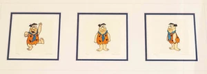 Original Ltd Ed Handpainted Etching The Flintstones Fred Flintstone Set Of 3 - Picture 1 of 5