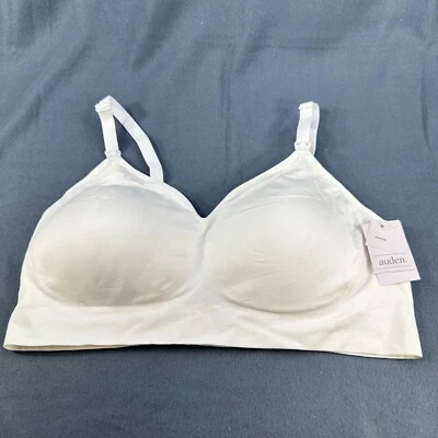 Auden Women's Size XL Nursing Bra Lightly Lined Seamless Gesso White New - Image 1 of 4