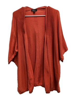 Cárdigan para mujer AGB talla 3X naranja Dolman manga corta frente abierto ligero Foto 1 de 4