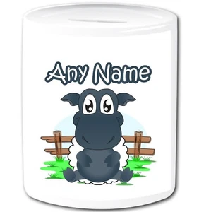 Personalised Lamb Sheep Money Box Animal Girls Boys Kids Custom Name Piggy Bank - Picture 1 of 4