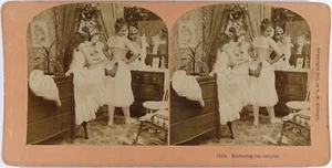 Scène de Genre.Réduction de l'Excédant.Photo Stereo Stereoview Albuminée.Albumen - Picture 1 of 2