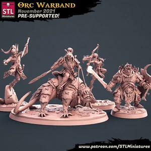 3D Printed STL Miniatures Orc Warband Set 28 - 32mm War Gaming D&D - Picture 1 of 11