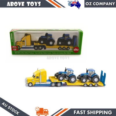 Siku 1:87 Scale Truck With 2 New Holland Tractors Diecast Toy Vehicle Model - Image 1 of 4