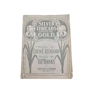 1901 Antico Spartito Musicale Fili Argento Tra il Pianoforte Oro Solo Rexford Grazie - Foto 1 di 7