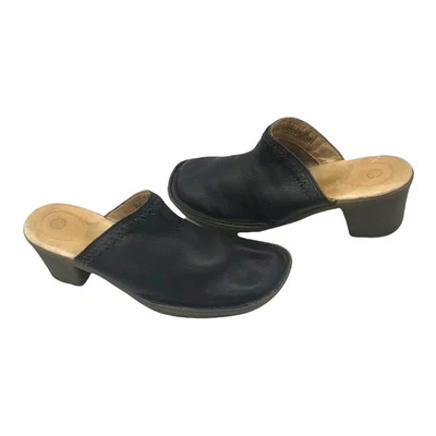 Zuecos de tacón de cuero negro Dr Doc Martens DANA EE. UU. 8 Slide Mule 11886 00s Y2K de colección Foto 1 de 4