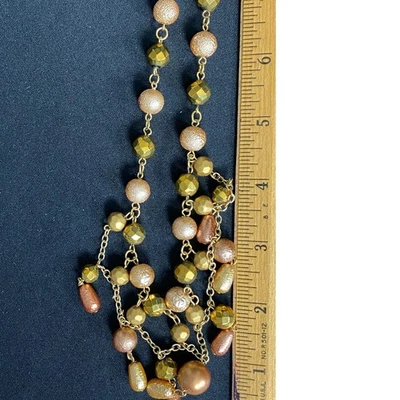Collar de cuentas en capas tono dorado cobre rosa tono oro cuentas para mujer Foto 1 de 3