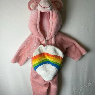 VTG Care Bears Pink Rainbow Cheer Bear Plush Halloween Costume Small 2-4 Years - Image 1 of 4