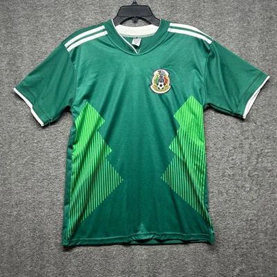 Camiseta de fútbol vintage de México a rayas verdes para hombre M Foto 1 de 4