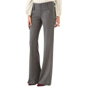 Alice + Olivia Women’s Size 2 Gray Wool Flare Leg Trousers Pants - Picture 1 of 12