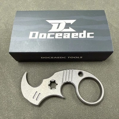 Doceaedc TC4 Titanio Rinoceronte Crowbar EDC Herramienta Multifuncional - Lavado a la Piedra Foto 1 de 4