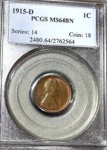 1915-D Lincoln Cent PCGS MS64BN Great Color Best Price on Ebay* CHRC - Picture 1 of 4