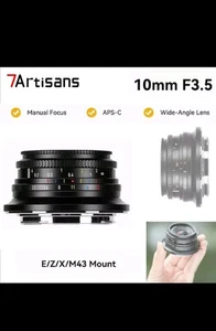 7artisans 10mm F3.5 APS-C Manual Focus Ultra-Wide Angle Lens for E/X/Z/M43 Mount - Picture 1 of 8