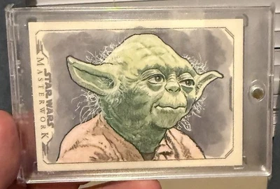 2015 Topps Star Wars Masterwork Yoda Sketch By Ken Branagh!!! 🔥 - Image 1 of 2
