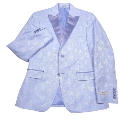 NUEVO CON ETIQUETAS ALFANI Blazer Azul Floral Calce Ajustado Chaqueta de Noche Talla 46R Foto 1 de 4