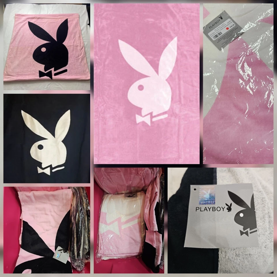 Toalla de playa/sábana de baño Playboy clásica cabeza de conejo rara de colección - coleccionable Foto 1 de 4