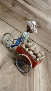 Vintage handgefertigte geflochtene Drahtkunst afrikanisches Fahrrad Hausierer - Bild 1 von 14