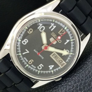JAPAN VINTAGE SEIKO 5 AUTOMATIC 7009A MENS BLACK COLOR DIAL WATCH a700548-1 - Picture 1 of 10