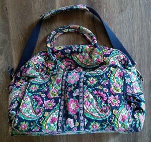 Vera Bradley weekender in retired paisley floral pattern travel bag Blue 