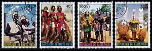 Burkina Faso-Obervolta 479-82, Folklore, gestempelt - Bild 1 von 1