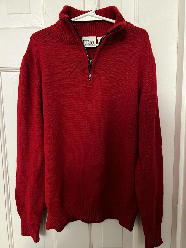 The Childrens Place 1/4 Zip Red Christmas Sweater Boys Pullover  10/12 L - Image 1 of 3