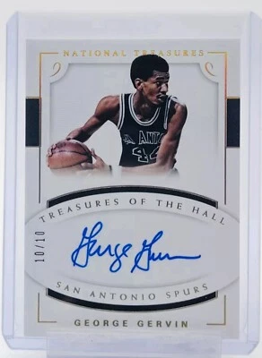2017-18 Panini Treasures of the Hall TH-GGV George Gervin [#10/10] OC-AUTO HOF Foto 1 de 2
