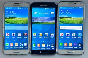 LOT OF 3 x UNLOCKED AT&T Samsung Galaxy S5 SM-G900A 4G LTE Smart Phones *READ* - Picture 1 of 14