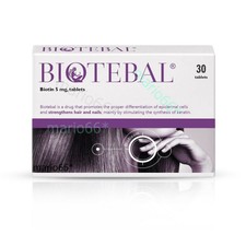 BIOTEBAL 30 tablets Hair and Nails Włosy Paznokcie Biotyna 5mg Free P&P ORIGINAL