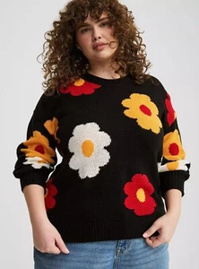 Suéter Floral Torrid Negro Nuevo con Etiquetas Nuevo 3X - Imagen 1 de 9