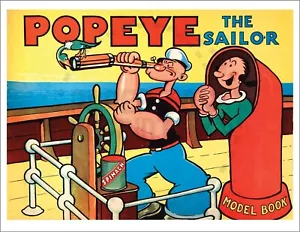 VINTAGE NACHDRUCK - POPEYE DER MATROSE MODELLBUCH - AUSSCHNITTE PLUS ZERTIFIKAT - Bild 1 von 8