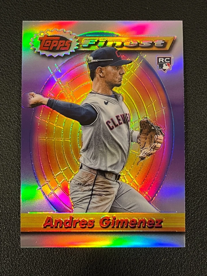 Andres Gimenez 2021 Topps Finest Flashbacks Rookie Refractor Guardians 85 - Image 1 of 2