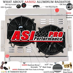 Radiador de 4 filas + ventilador de cubierta + relé para Jeep CJ5 CJ6 CJ7 1976-86 3,8 4,2 L 5,0 L AT/MT - Imagen 1 de 12