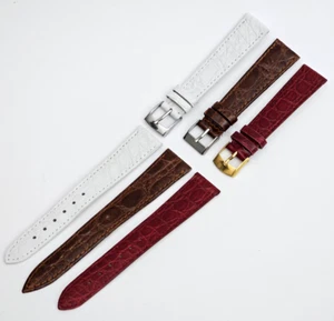 Cinturino PELLE COCCODRILLO Larghezza orologio 18mm Fibbia 14mm Scelta colore - Imagen 1 de 13