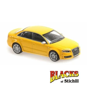 Audi RS4 2004 Maxichamps escala 1:43 sedán amarillo modelo de coche diecast - Imagen 1 de 1