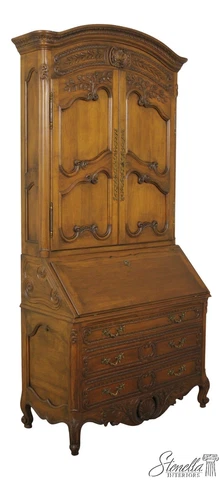 56536EC: French Walnut Carved High Quality Secretary Desk Cover